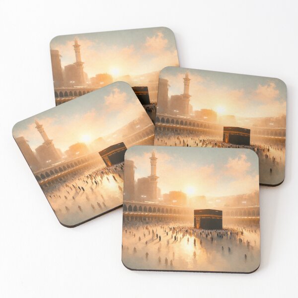 Item preview, Sacred Kaaba at Sunrise – Minimalist Islamic Art designed and sold by Noor Gallery.