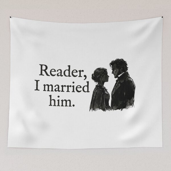 Item preview, Reader I Married Him Jane Eyre Mr Rochester Silhouette designed and sold by Fenay Designs.