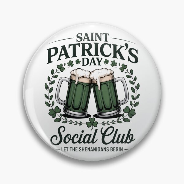 Item preview, Saint Patrick's Day Social Club Let The Shenanigans Begin Green Beer Shamrock Wreath Tee designed and sold by DarylWelsh2024.