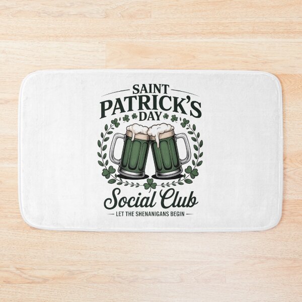 Item preview, Saint Patrick's Day Social Club Let The Shenanigans Begin Green Beer Shamrock Wreath Tee designed and sold by DarylWelsh2024.