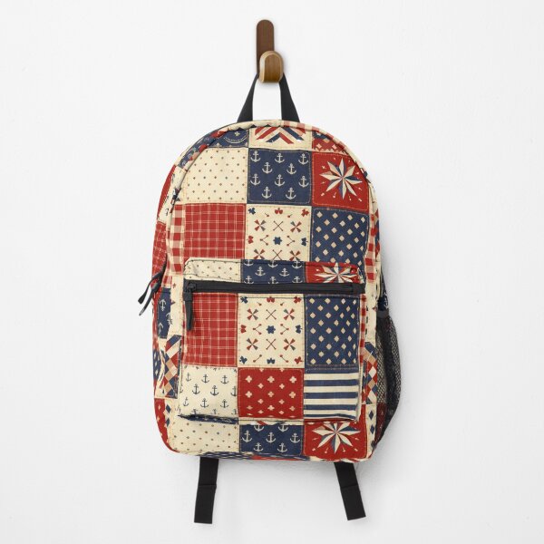 Item preview, Masculine Americana Patchwork Seamless Pattern PNG, Red White Blue Quilt Print, Vintage Patriotic Boys Fabric Design designed and sold by SezzyDesigns.
