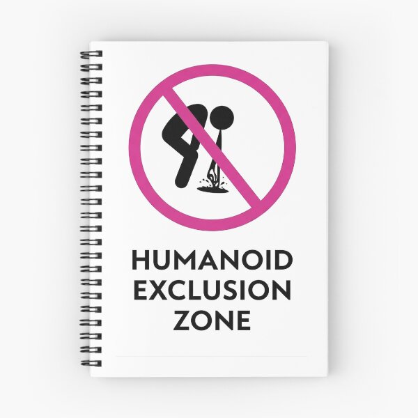 Item preview, Humanoid Exclusion Zone: Funny Introvert Warning Sign designed and sold by Tamer ⭐⭐⭐⭐⭐.