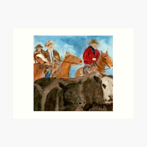 Cattle Drive Art Print