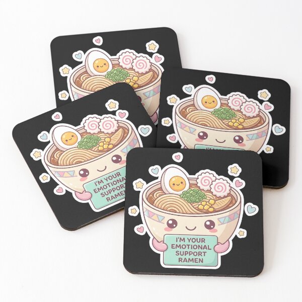 Item preview, Emotional Support Ramen – Cute Kawaii Noodle Bowl Comfort Food designed and sold by DavmaxDesign.
