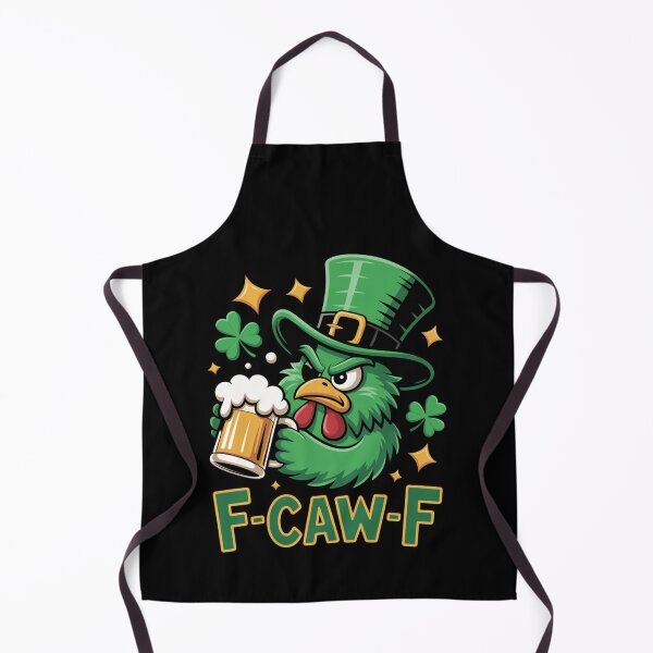 Item preview, F-Caw-F Grumpy Green Chicken Close-Up Gold Stars Shamrock Leprechaun Hat Beer St. Patrick's Day Tee designed and sold by DarylWelsh2024.