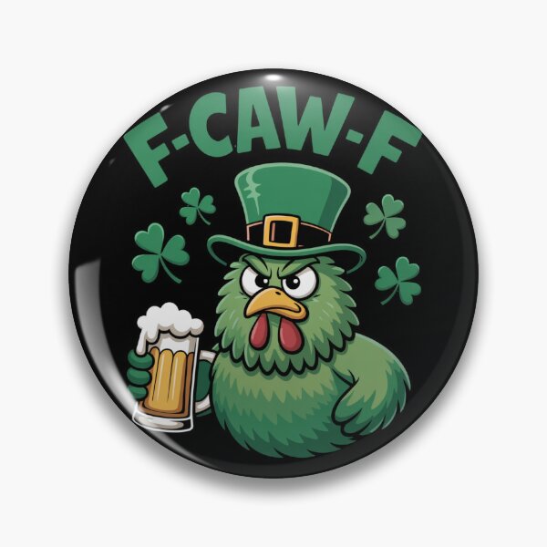 Item preview,  F-Caw-F Round Fluffy Green Chicken Leprechaun Hat Beer Shamrock St. Patrick's Day Funny Tee designed and sold by DarylWelsh2024.
