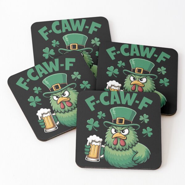 Item preview,  F-Caw-F Round Fluffy Green Chicken Leprechaun Hat Beer Shamrock St. Patrick's Day Funny Tee designed and sold by DarylWelsh2024.