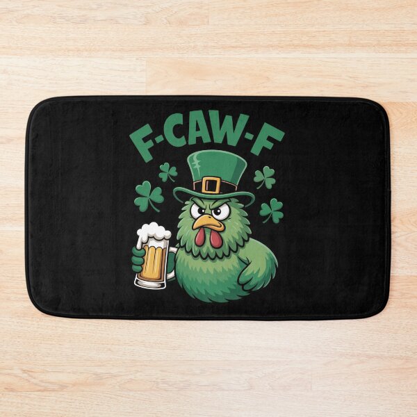 Item preview,  F-Caw-F Round Fluffy Green Chicken Leprechaun Hat Beer Shamrock St. Patrick's Day Funny Tee designed and sold by DarylWelsh2024.