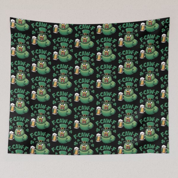Item preview,  F-Caw-F Round Fluffy Green Chicken Leprechaun Hat Beer Shamrock St. Patrick's Day Funny Tee designed and sold by DarylWelsh2024.