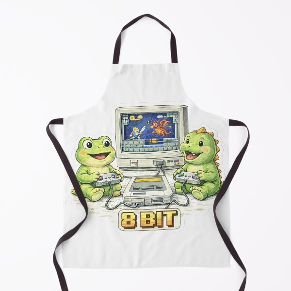 Item preview, Retro 8 Bit Gamer Frog & Dinosaur – Vintage Console Sticker Illustration designed and sold by Felixuss.