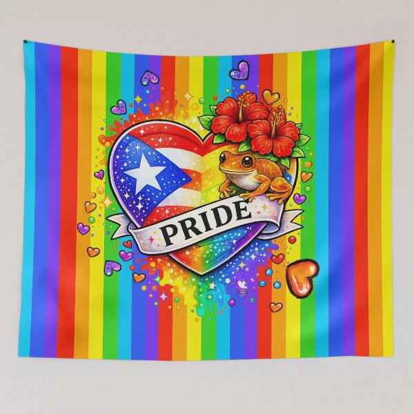 Item preview, Puerto Rican Pride Coquí – LGBTQ Boricua Pride Heart designed and sold by Miranda designs ink.