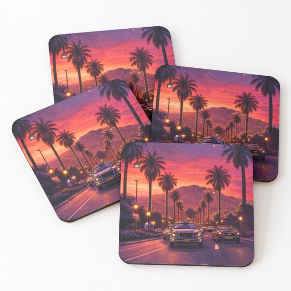 Item preview, Golden sunset and palm trees in southern California  designed and sold by Black Sheep Studios .