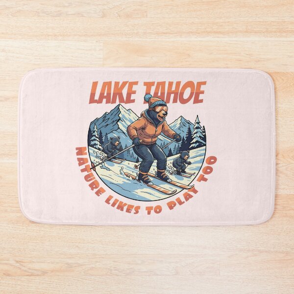 Item preview, Lake Tahoe – Nature Loves to Play Too | Funny Skiing Bear Family designed and sold by CARPIO Creations.