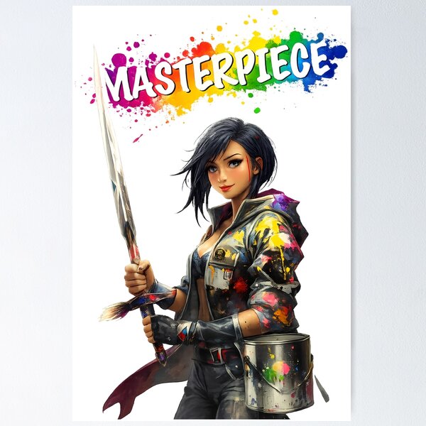 Item preview, Masterpiece Painter Girl – Color Splash Art Warrior Streetwear Design designed and sold by etuvibes.