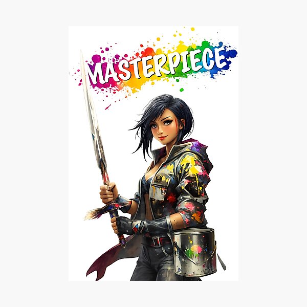 Item preview, Masterpiece Painter Girl – Color Splash Art Warrior Streetwear Design designed and sold by etuvibes.