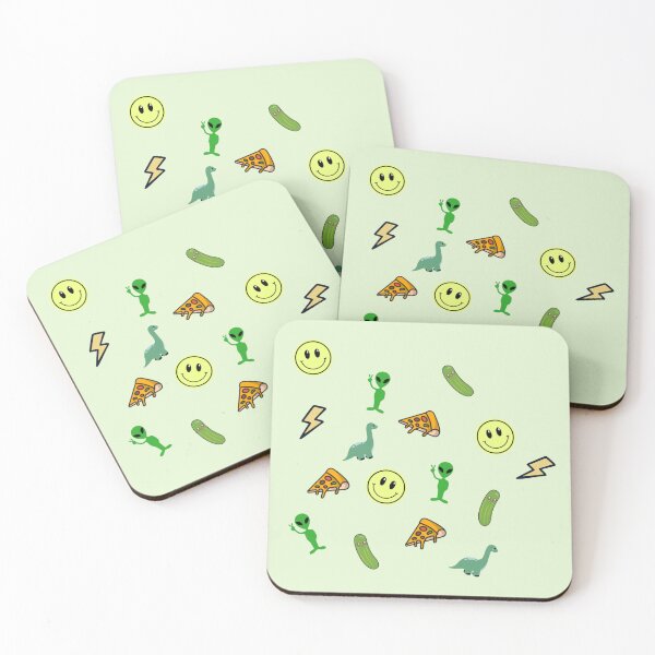 Item preview, Alien Smile Dinosaur Lightning Pizza Stickers Prints Posters Wall Art Magnet Home Coffee Cup Decoration TShirt Stationary Notebook Magnet Hat Kitchen Work School Office Redbubble Shop designed and sold by Saritas Boutique Shop.