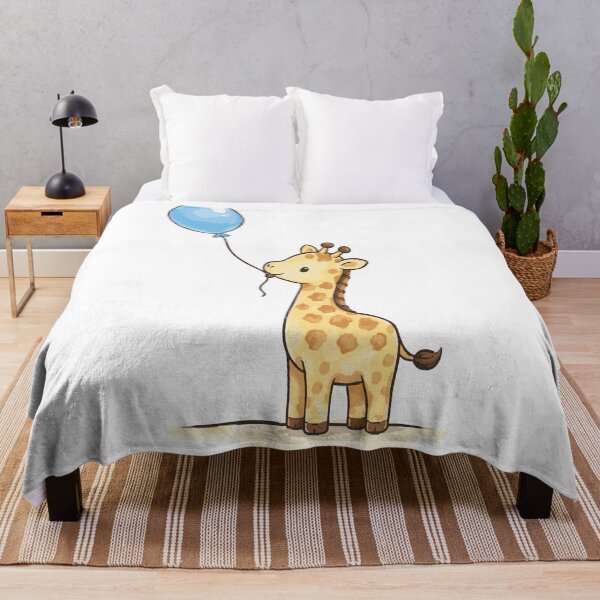 Item preview, Cute Baby Giraffe Holding Blue Balloon designed and sold by KaatsStyle.