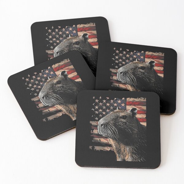 Item preview, Retro USA Flag Capybara Women Kids Men designed and sold by Boutkimaewab.