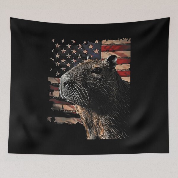 Item preview, Retro USA Flag Capybara Women Kids Men designed and sold by Boutkimaewab.