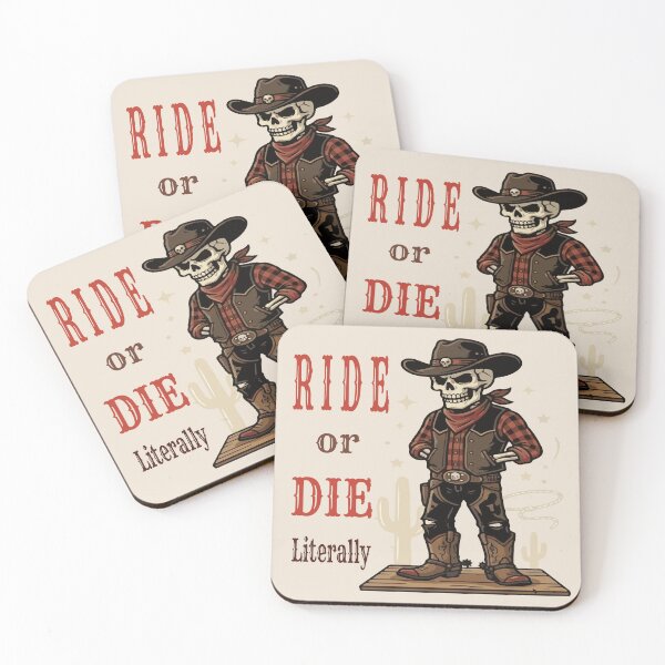 Item preview, Ride or Die Literally Skeleton Cowboy Western Design designed and sold by AmazingEG.