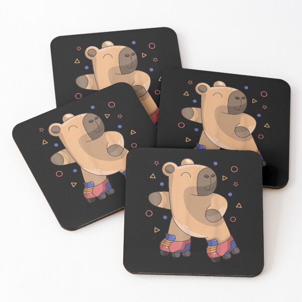 Item preview, Roller Skater Capybara Rodent Kawaii Girl Boy Retro 70s 80s designed and sold by Boutkimaewab.