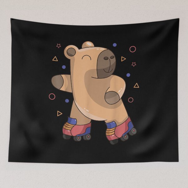 Item preview, Roller Skater Capybara Rodent Kawaii Girl Boy Retro 70s 80s designed and sold by Boutkimaewab.