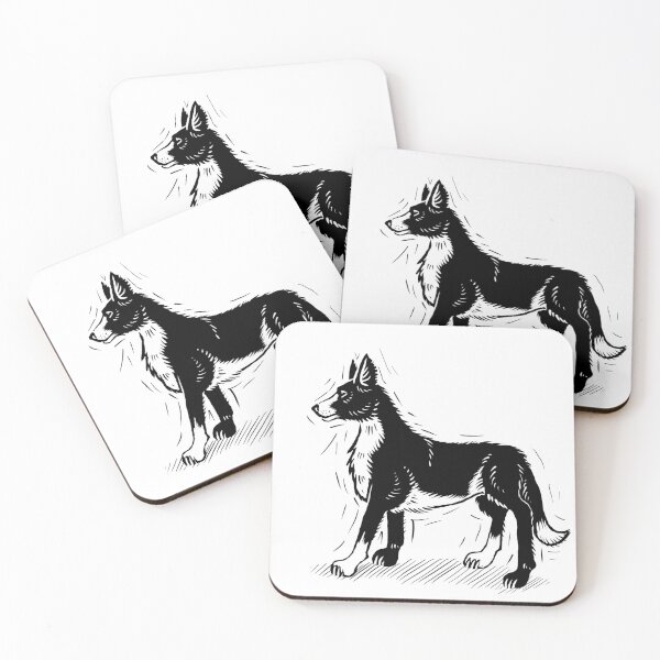 Item preview, Border collie woodcut style illustration  designed and sold by Magpye.
