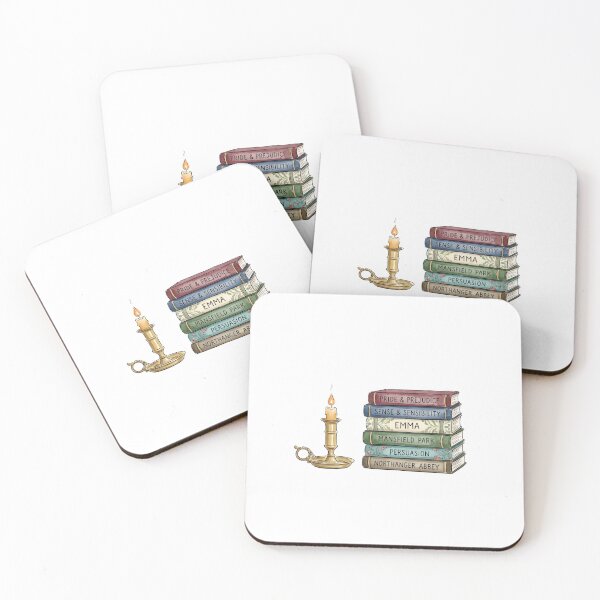 Item preview, Pride & Prejudice Jane Austen Books Stack Watercolor Art designed and sold by Fenay Designs.