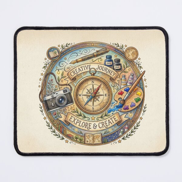 Item preview, The Creative Journey: Vintage Compass & Artist Tools Illustration designed and sold by Englandbear.