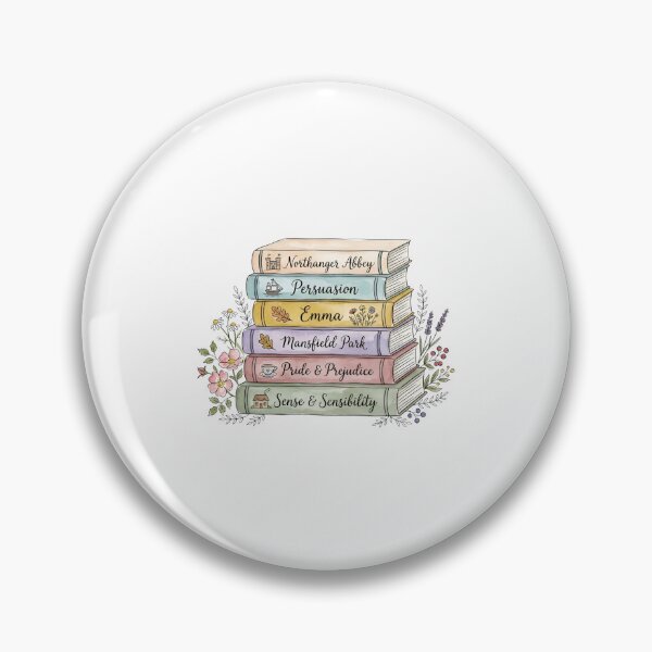 Item preview, Pride & Prejudice Jane Austen Floral Book Stack Literature Art designed and sold by Fenay Designs.