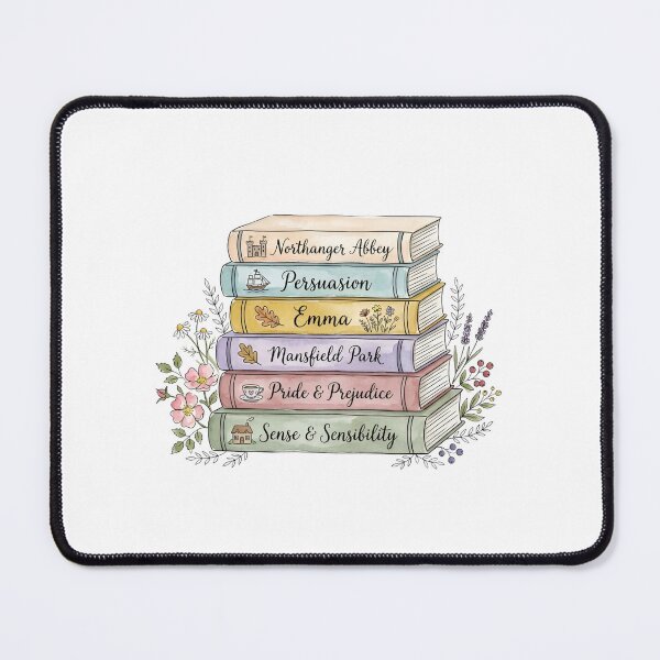 Item preview, Pride & Prejudice Jane Austen Floral Book Stack Literature Art designed and sold by Fenay Designs.