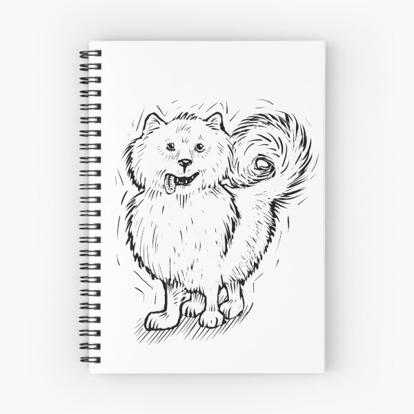 Artikelvorschau, Illustration eines Samojeden im Holzschnittstil entworfen und verkauft von Magpye.