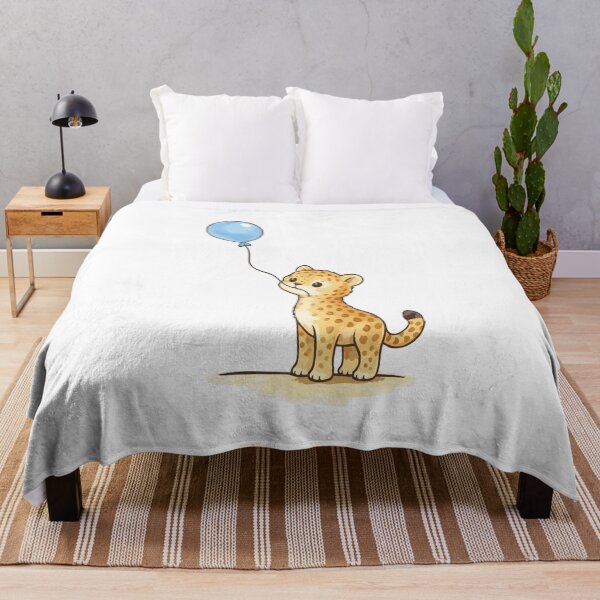 Item preview, Cute Baby Cheetah Holding Blue Balloon designed and sold by KaatsStyle.