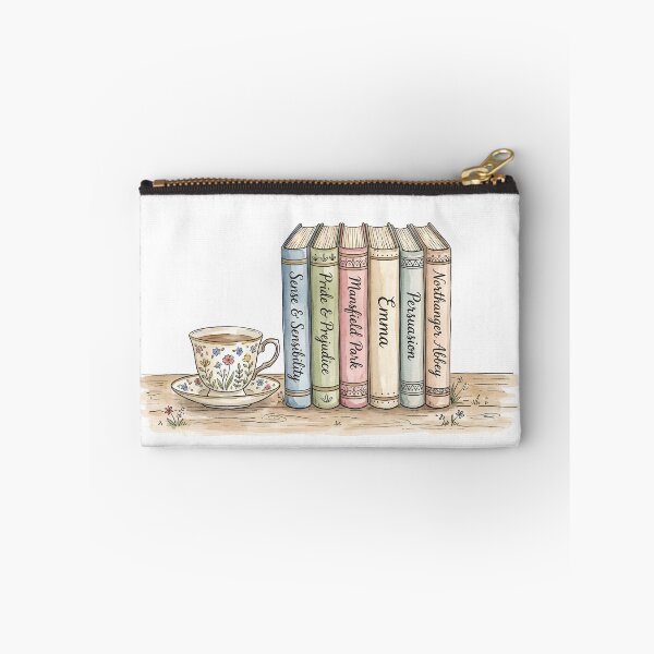 Item preview, Pride & Prejudice Jane Austen Books and Teacup Watercolor designed and sold by Fenay Designs.