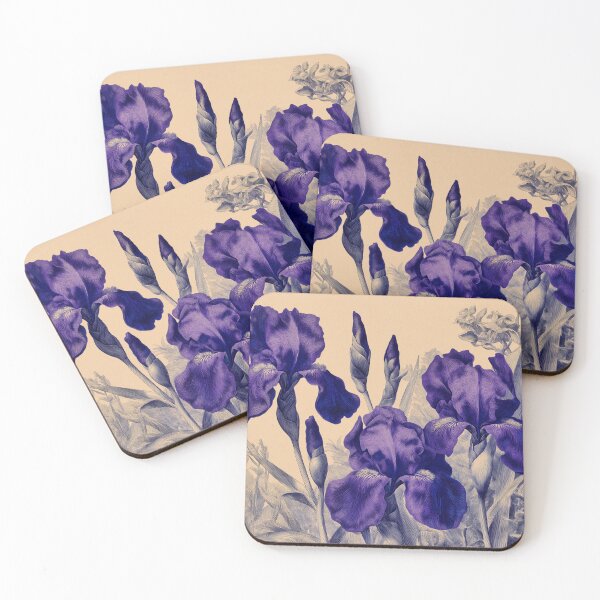 Item preview, Purple Iris Flowers Moody Noir designed and sold by TheBohemianLark.