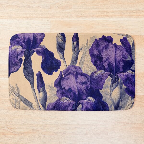 Item preview, Purple Iris Flowers Moody Noir designed and sold by TheBohemianLark.