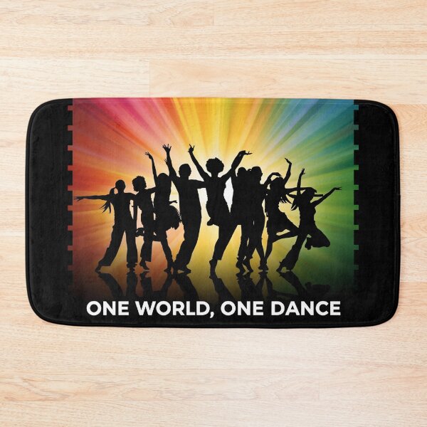 Item preview, Silhouette of multiple dance styles glowing rainbow One World, One Dance 3 designed and sold by Neon G.