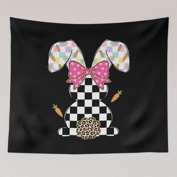 Item preview, Girls Buffalo Plaid Easter Bunny Bow designed and sold by KroghDs.