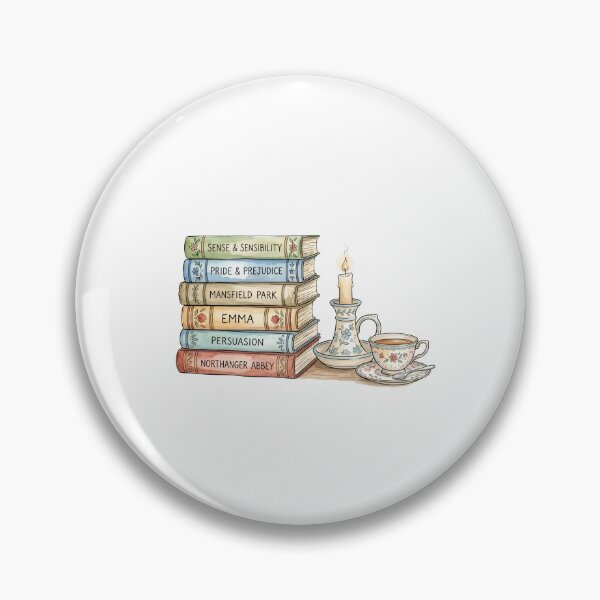 Item preview, Pride & Prejudice Jane Austen Book Stack Teacup and Candle Art designed and sold by Fenay Designs.
