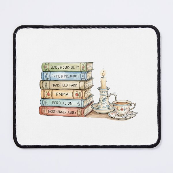 Item preview, Pride & Prejudice Jane Austen Book Stack Teacup and Candle Art designed and sold by Fenay Designs.