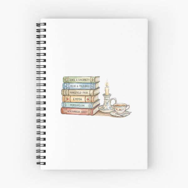 Item preview, Pride & Prejudice Jane Austen Book Stack Teacup and Candle Art designed and sold by Fenay Designs.