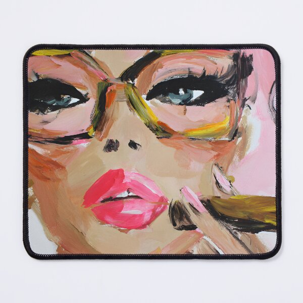 Item preview, Step into Bold Style with a Vibrant Woman in Oversized Glasses Holding a Cigar designed and sold by OlfactoART Studio.
