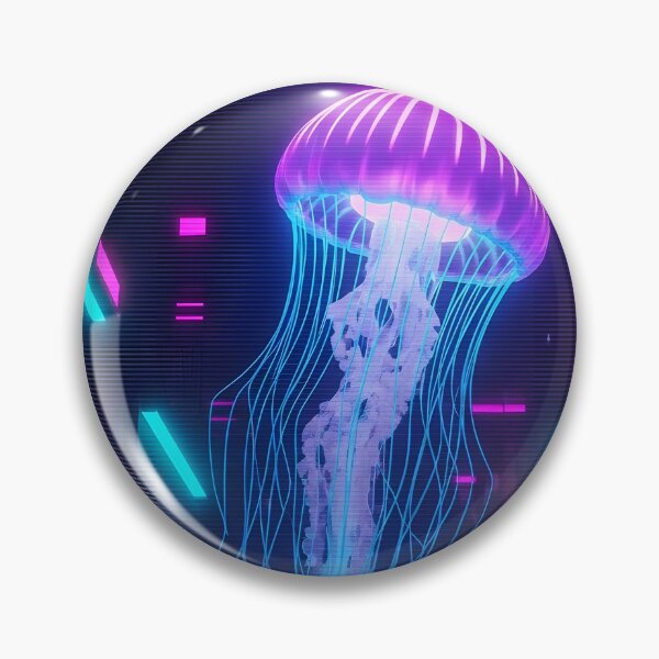 Item preview, Neon Cyberpunk Jellyfish in Vaporwave Alley designed and sold by powersunlight.