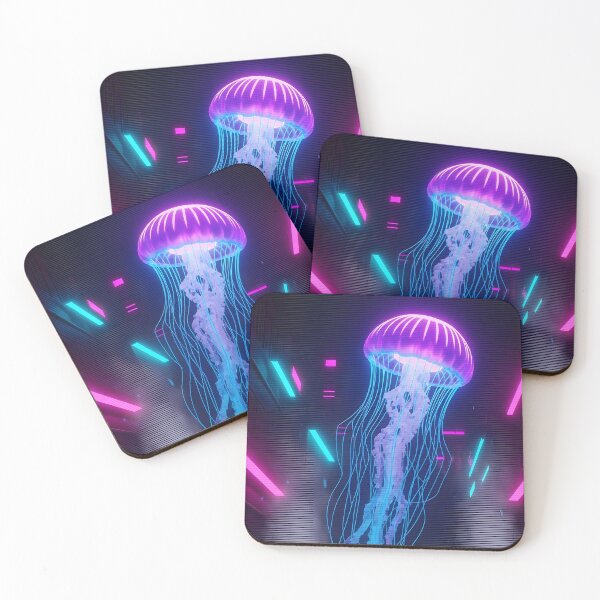 Item preview, Neon Cyberpunk Jellyfish in Vaporwave Alley designed and sold by powersunlight.