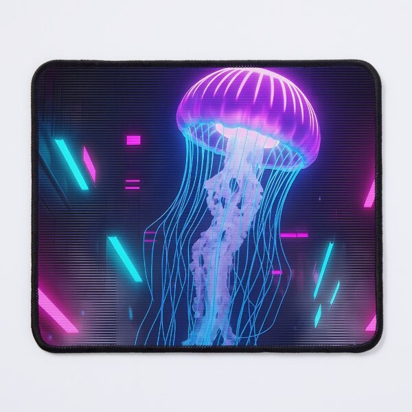 Item preview, Neon Cyberpunk Jellyfish in Vaporwave Alley designed and sold by powersunlight.