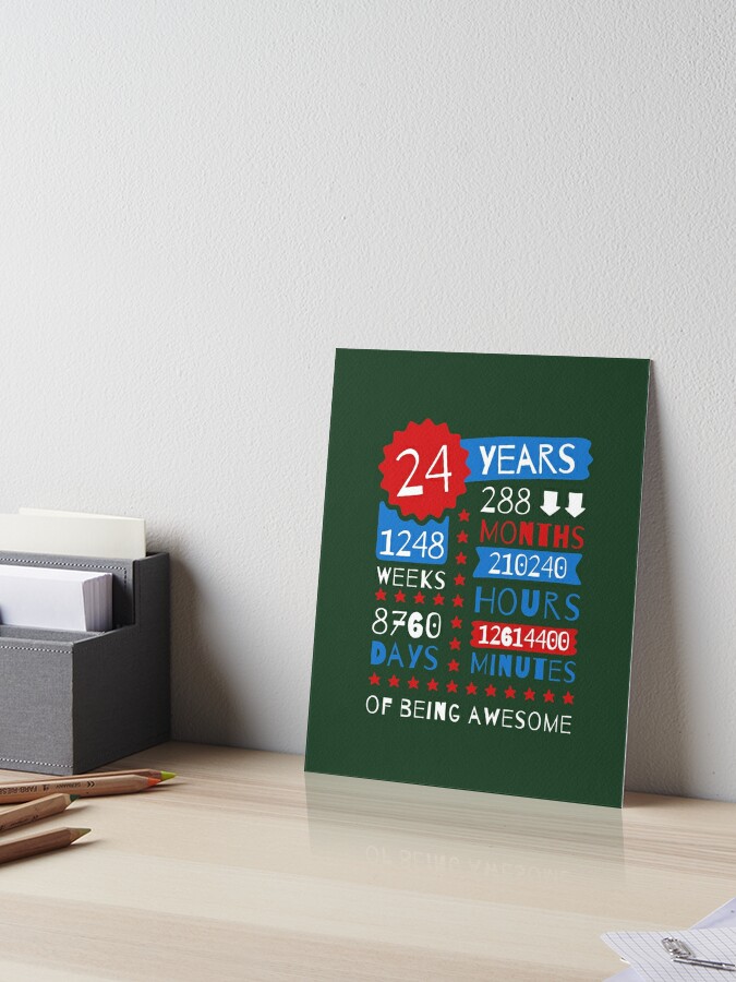 Amazon.com: DEGASKEN Happy 24th Birthday Card, 24 Year Old Birthday Gifts  for Men Women Him Her, Permanent Engraved Steel Wallet Card : Clothing,  Shoes & Jewelry