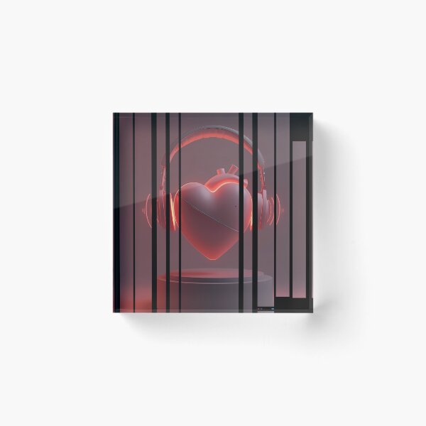 Item preview, Soul Beats – headphones shaped like a glowing heart with music lines around it 7 designed and sold by Neon G.