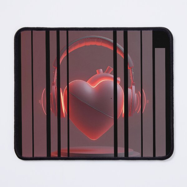 Item preview, Soul Beats – headphones shaped like a glowing heart with music lines around it 7 designed and sold by Neon G.