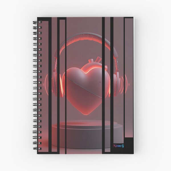 Item preview, Soul Beats: auriculares con forma de corazón brillante con líneas musicales a su alrededor 7 designed and sold by Neon G.