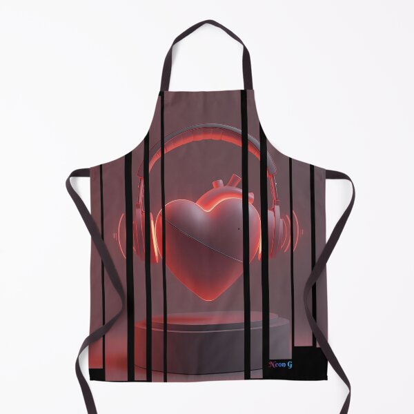 Item preview, Soul Beats – headphones shaped like a glowing heart with music lines around it 7 designed and sold by Neon G.